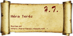 Héra Teréz névjegykártya